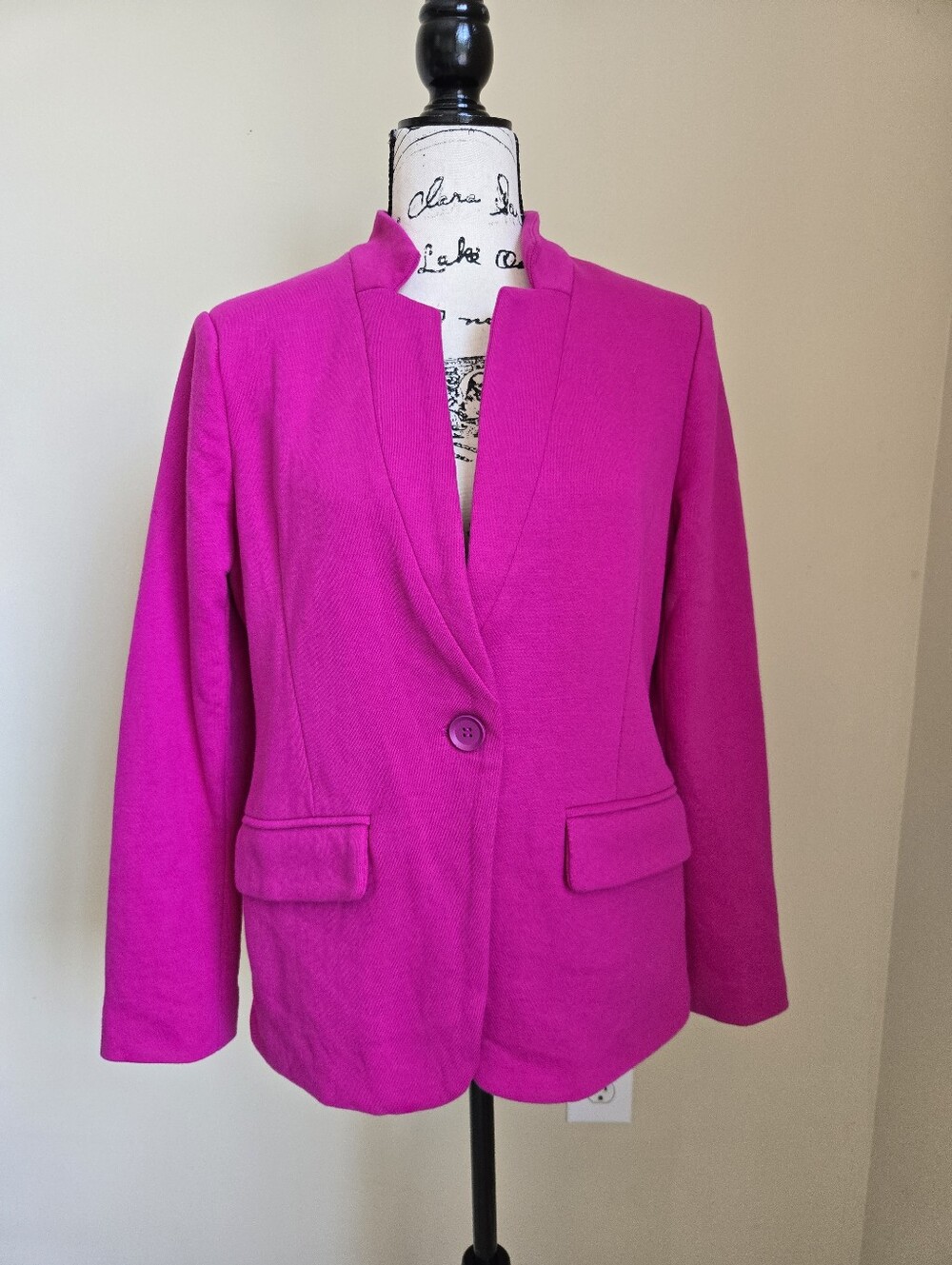 Gibson Blazer Jacket Womens M Neon Berry One Button